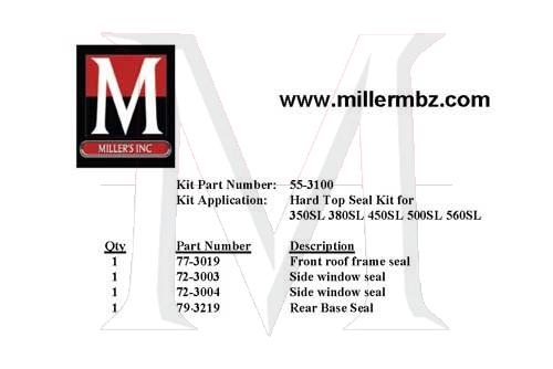 HARDTOP RUBBER KIT - ALL 107 CHASSIS