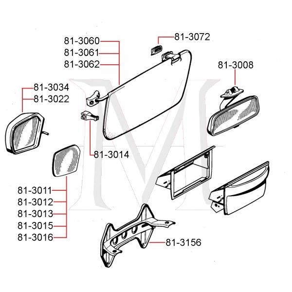 SUN VISOR - ORIGINAL EQUIPMENT RIGHT