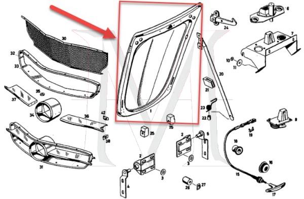 190SL ENGINE HOOD