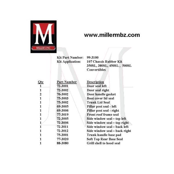 107 CHASSIS CONV. RUBBER KIT