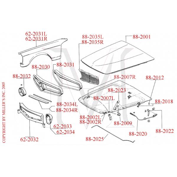 230SL 250SL 280SL GRILL STAR ASSEMBLY