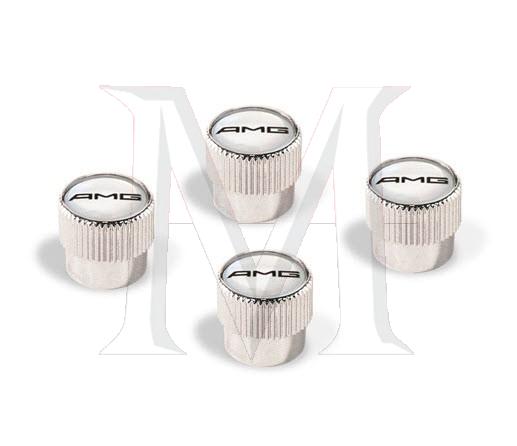 AMG Chrome Valve Stem Caps Set of 4