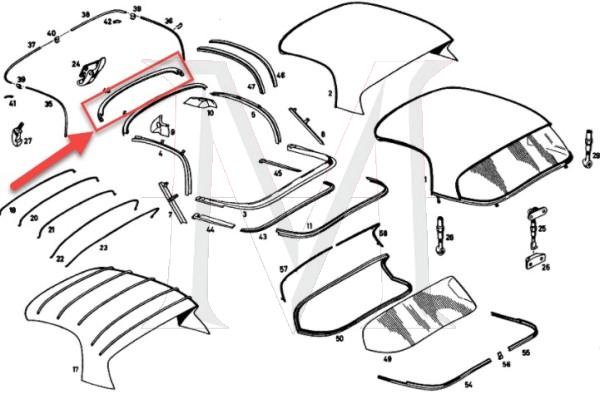 FRONT ROOF FRAME RUBBER SEAL