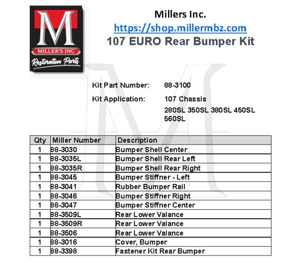 EURO REAR BUMPER KIT 107 CH